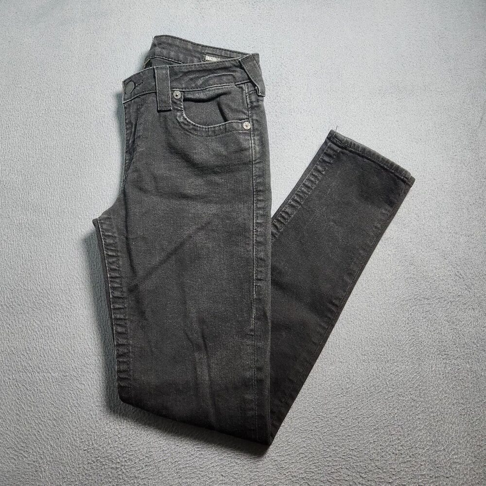 True Religion Women 28 Black Low Rise Halle Skinny Jeans